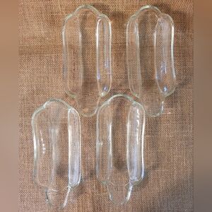 Set Of 4 Vintage 1970s Indiana Glass Clear Banana Split Bowls ~ Ice Cream Dish